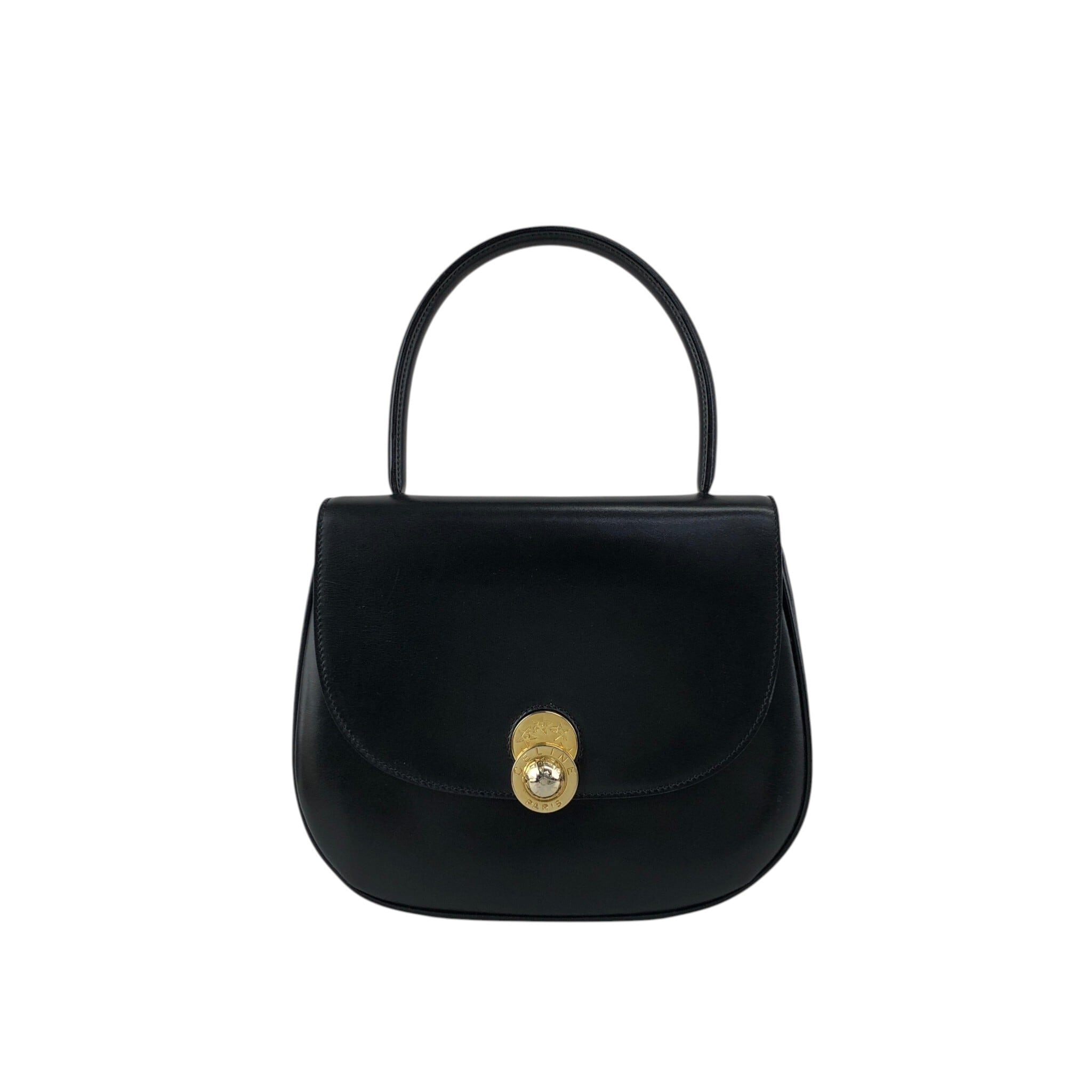 CELINE セリーヌ ハンドバッグ ブラック スターボール レザー トップ