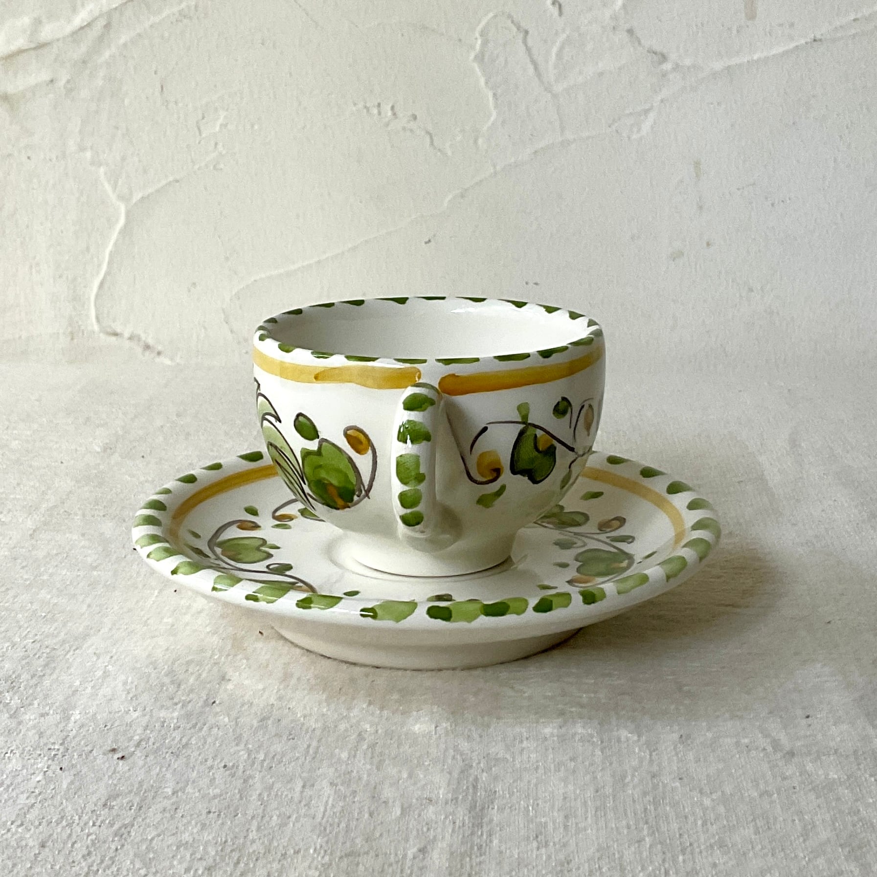 イタリア陶器】デミタスカップ(ニワトリ・緑) | 照明＆エシカルライフ