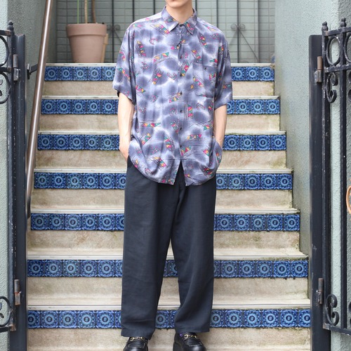 USA VINTAGE AVANTI RETRO PATTERNED RAYON SHIRT/アメリカ古着レトロ柄レーヨンシャツ