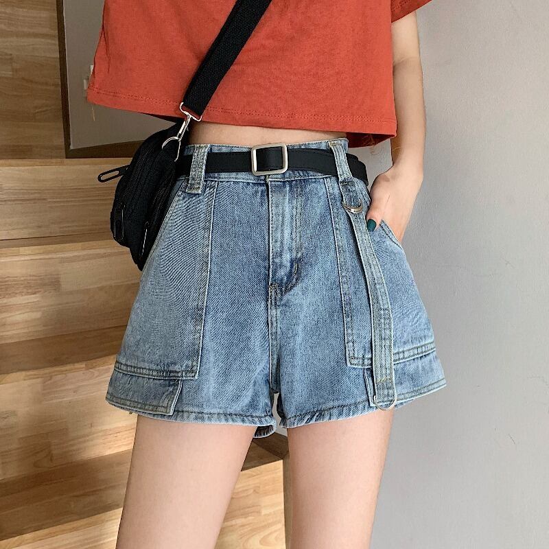 2020年新夏ルーズストレートパンツ学生は薄手のハイウエストソルトレディースパンツワイドレッグデニムショートパンツ 1号婦人46133260429
