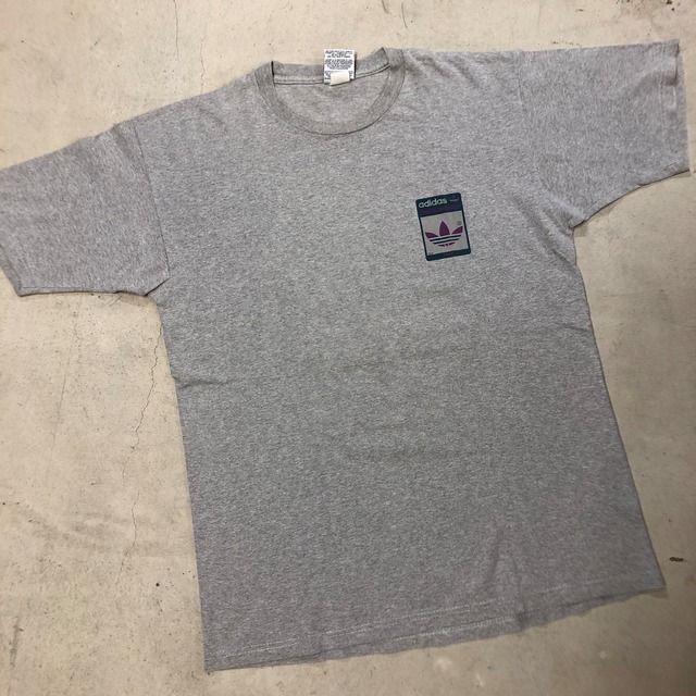 ⊕⊕1990'S ADIDAS LOGO T-SHIRT ”GRAY"