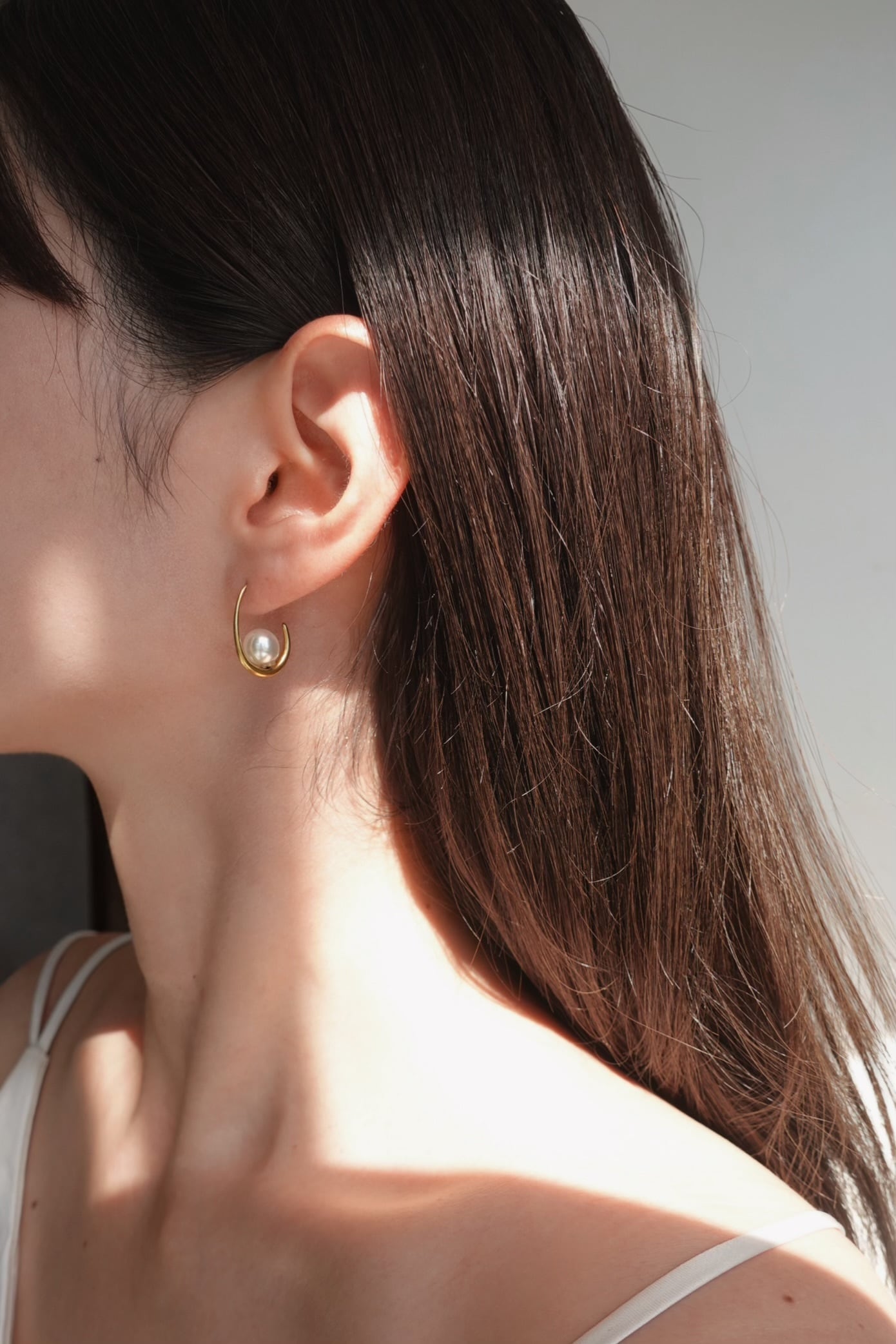 oval hook pearl pierce【15mm】 | 金属アレルギー対応のアクセサリー
