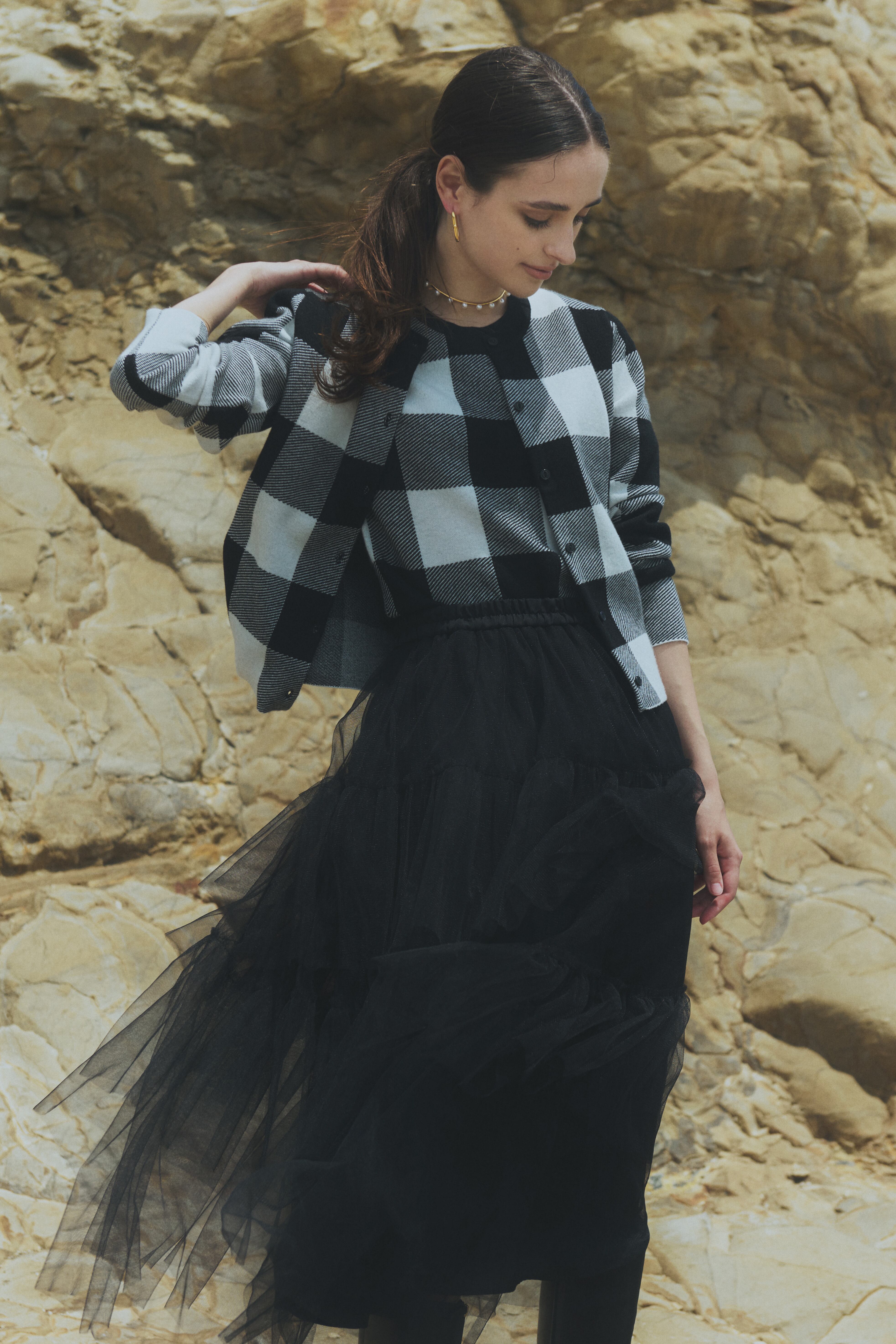 ブルレア Bluelea ツイード ブラウス美品✨Bluelea Dot tweed blouse 