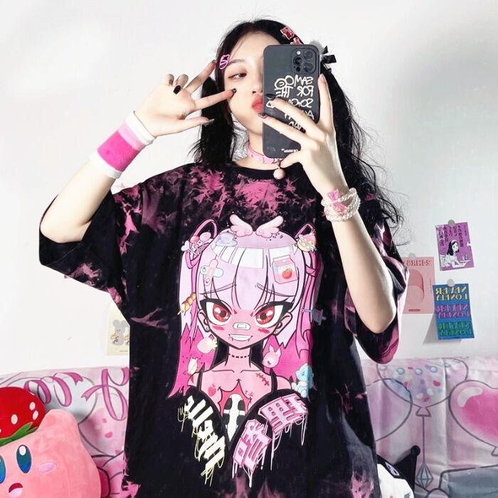 ダークサマーTシャツ プリントカジュアルレディーストップス 大きめサイズ 夏物 ケッペル21846232706