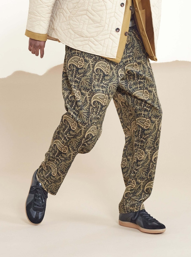 【Universal Works.】Pleated Track Pant / Navy Paisley Cord ユニバーサルワークス