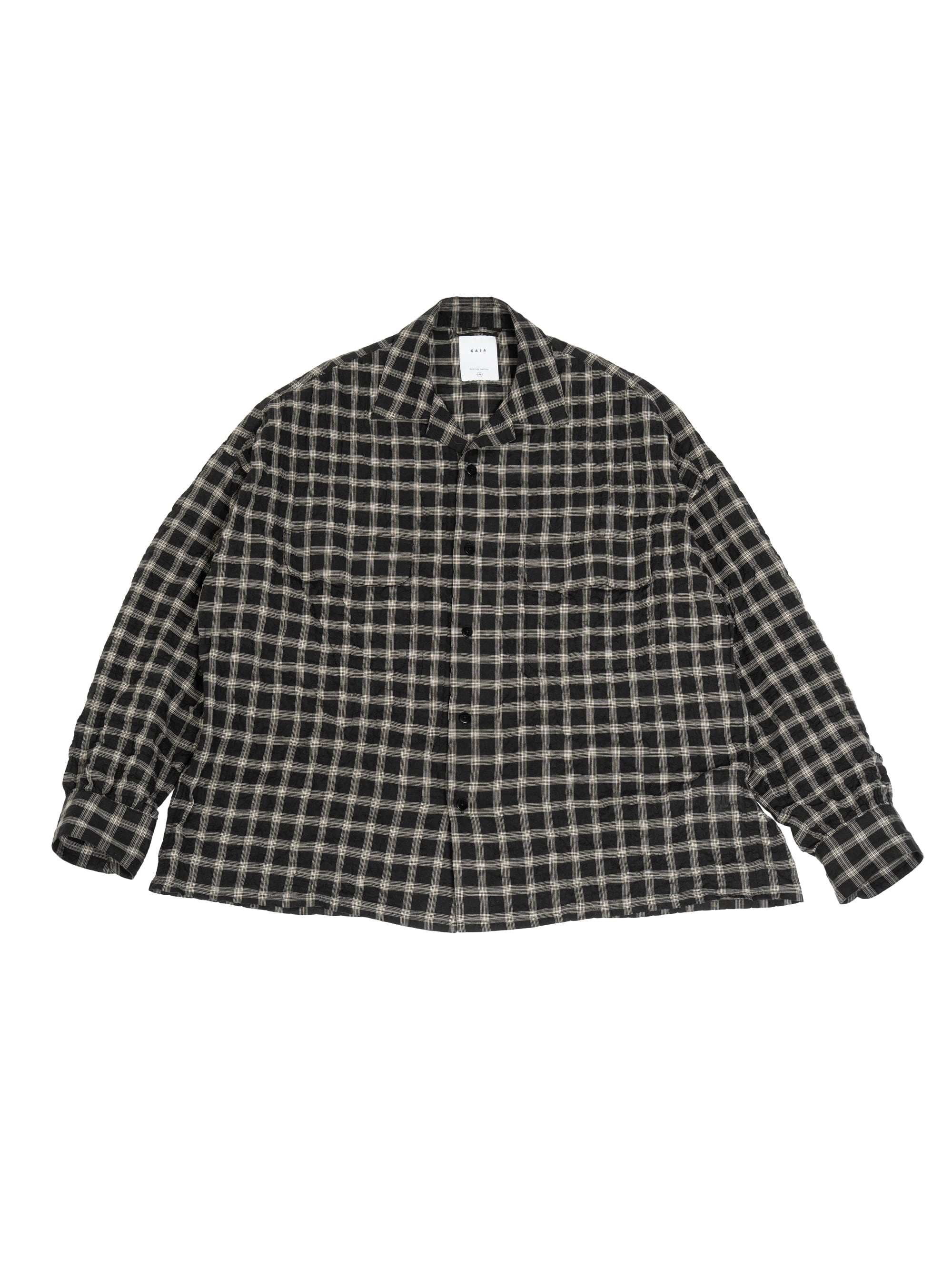 トップス OVY KAJA ORGANIC COTTON CHECK SHIRT KAJA ORGANIC COTTON CHECK OPEN COLLAR SHIRT | KAJA