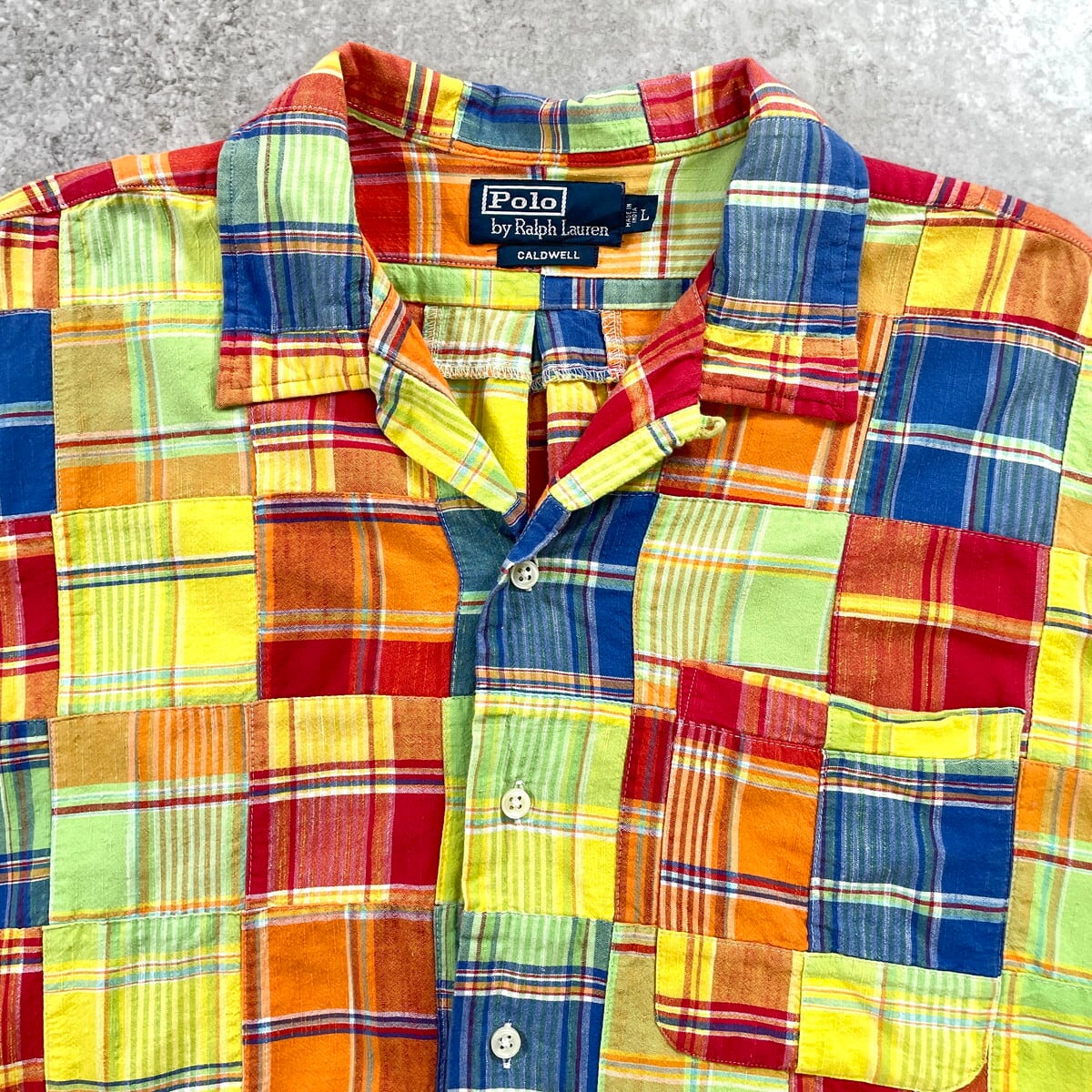 90s Polo Ralph Lauren CALDWELL マドラスチェック 90-00年代 Ralph Lauren ラルフローレン CALDWELL パッチワーク