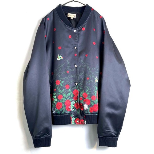 [Lindy Bop] Vintage Tattoo Art Satin Jacket [1990s-] Vintage Tattoo Art Bomber Jacket