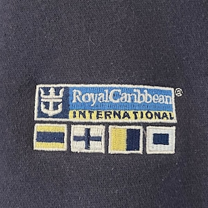 【Royal Caribbean】ハーフジップ スウェット ワンポイント 刺繍ロゴ アメリカ古着