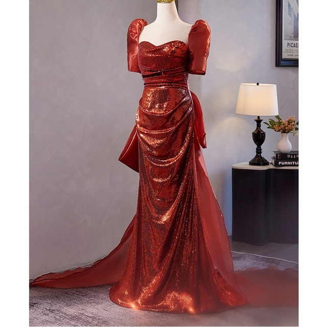 ビッグリボングリッタードレス　D0460