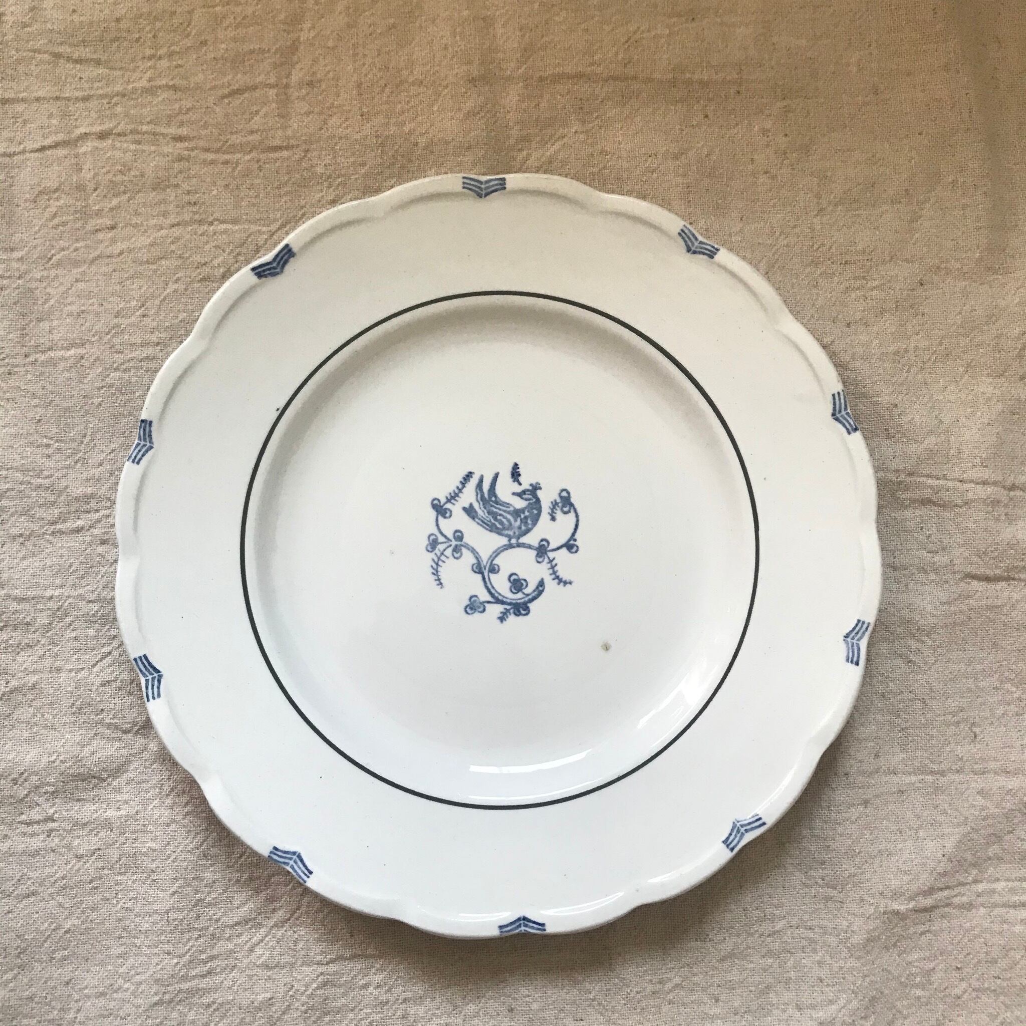 鳥模様のケーキ皿