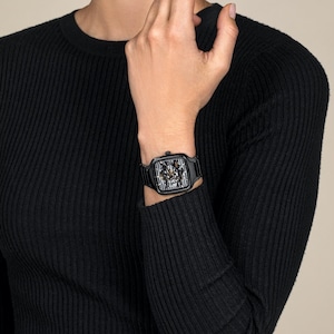 【RADO ラドー】True Square Automatic Skeleton トゥルースクエア スケルトン（ブラック）／国内正規品 腕時計