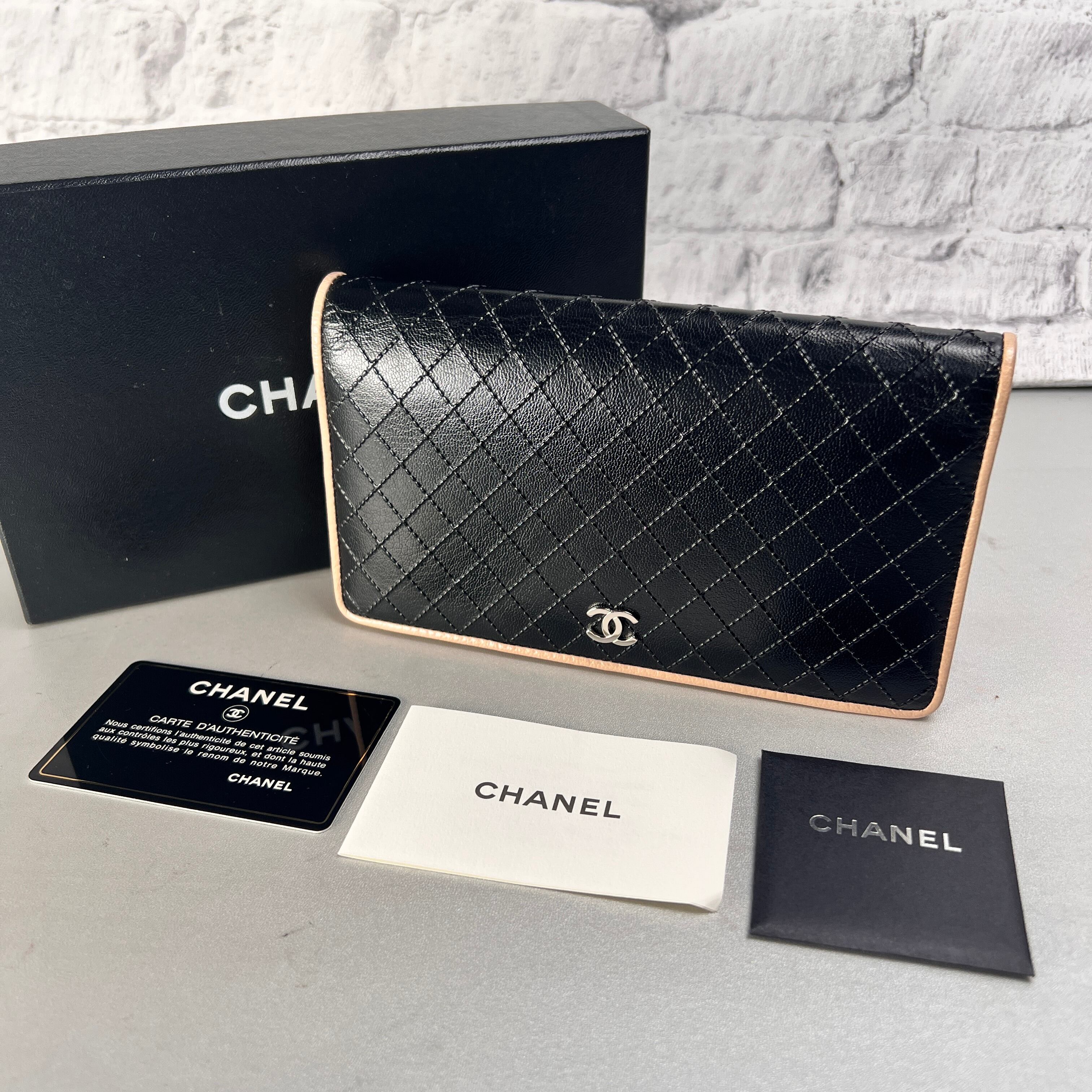CHANEL シャネル ビコローレ ココマーク レザー 長財布 黒 A-15379 