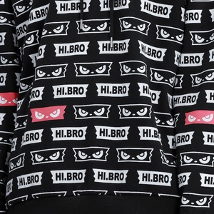 SALE 送料無料【HIPANDA ハイパンダ】メンズ フーディー スウェット MEN'S BRO PRINT BIG SIZE HOODIE SWEAT SHIRT / WHITE・BLACK