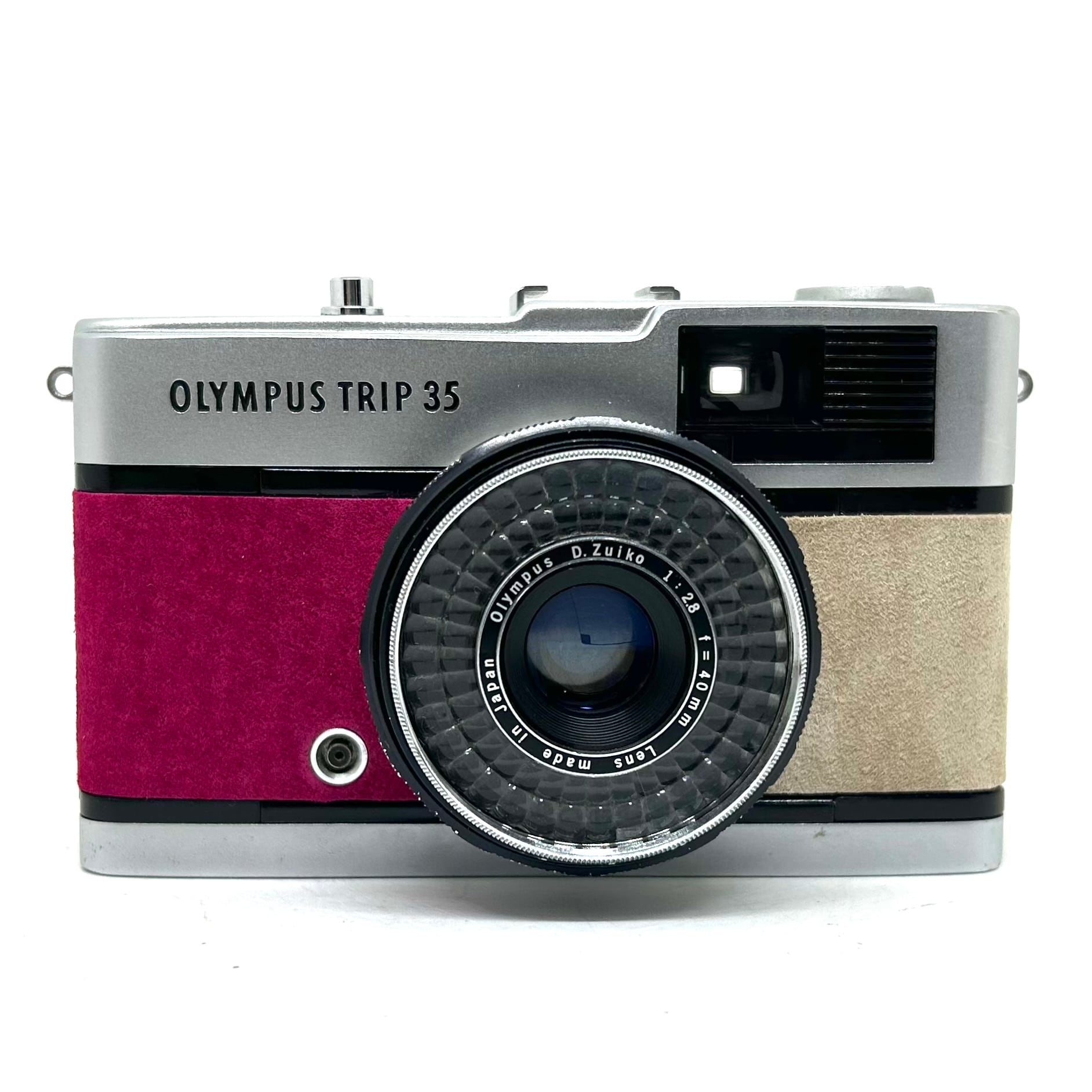 25-041 リメイクカメラ OLYMPUS TRIP35（ワインレッド・ベージュ