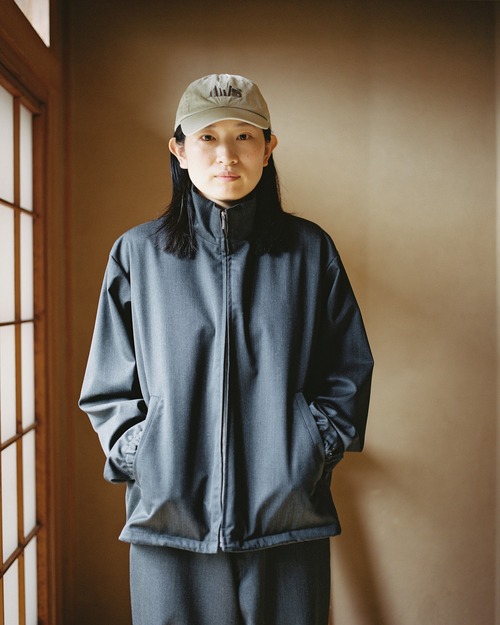 awasa "wool gabardine zip up jacket(Gray)"