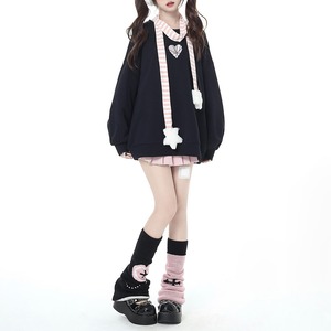 スウェット トップス バックリボン レディース 韓国 秋冬 おしゃれ ガーリー 原宿系 大人 かわいい ゆったり 体型カバー トレーナー オーバーサイズ 大人可愛い 大人女子 【送料無料】