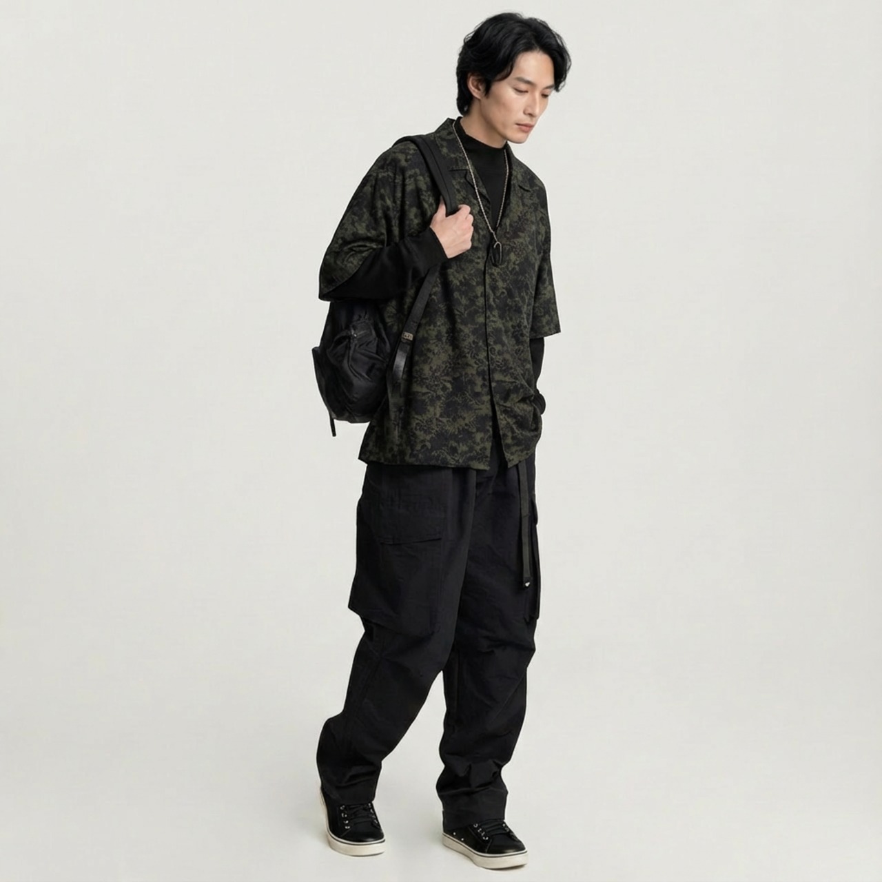 テクスチャード・オープンカラーシャツ　 TB1813・画像7