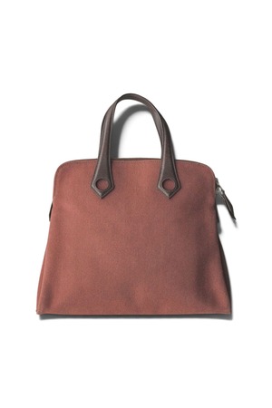 "HERMÈS" Toile H & Leather Hand Bag Made in FRANCE — "SAC HEEBOO PM" Model