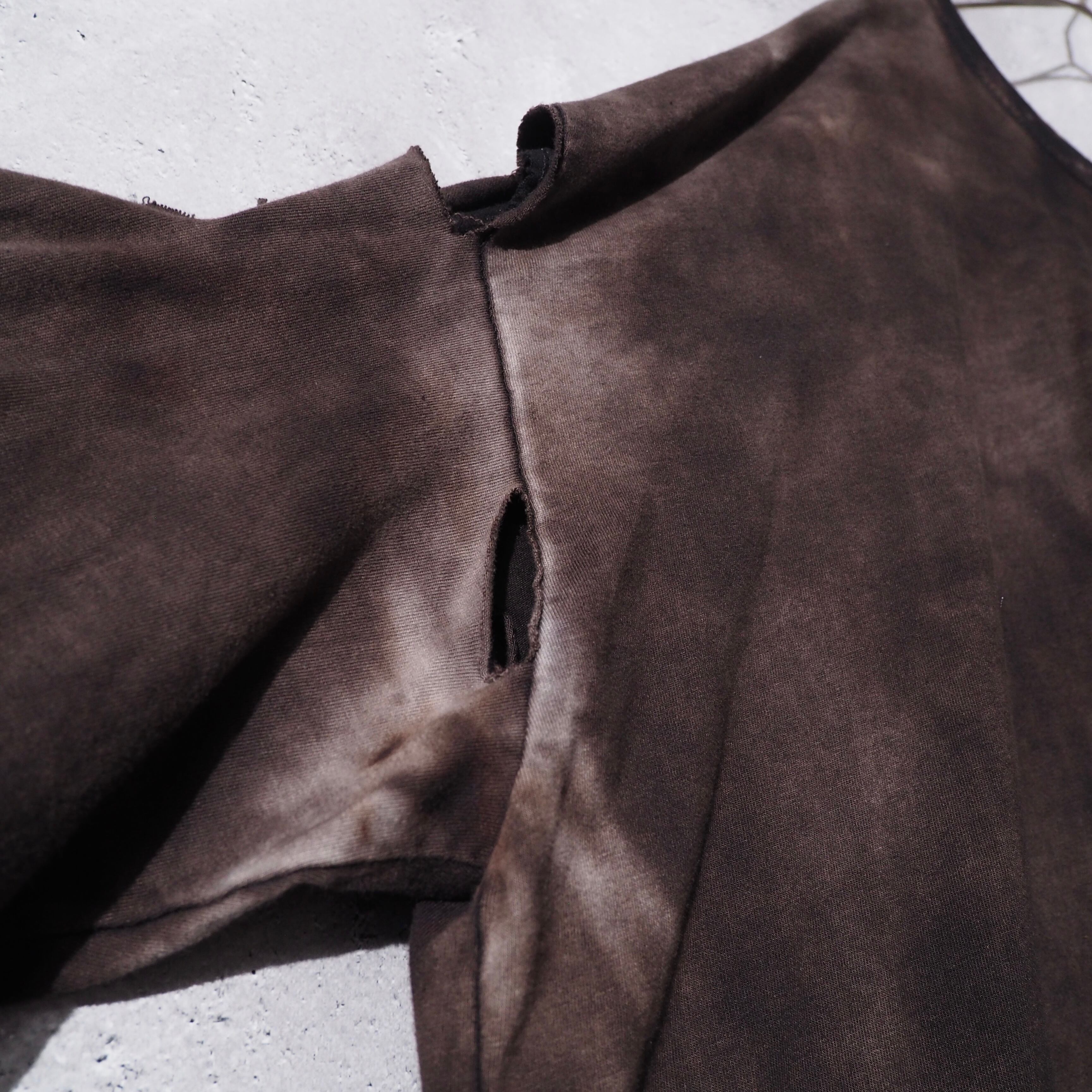 ” 循環 ” Over dyed × Damage Boro Circulation Long sleeve Re:make Tee