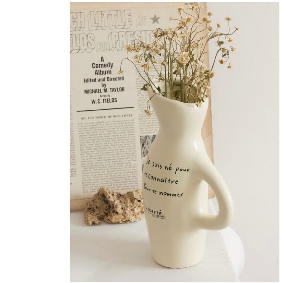 lettering handle vase / レタリング ハンドル ベース ジャグ オブジェ