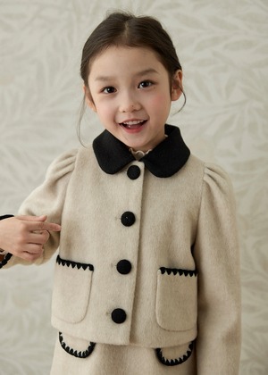 Bicolor white jacket coat