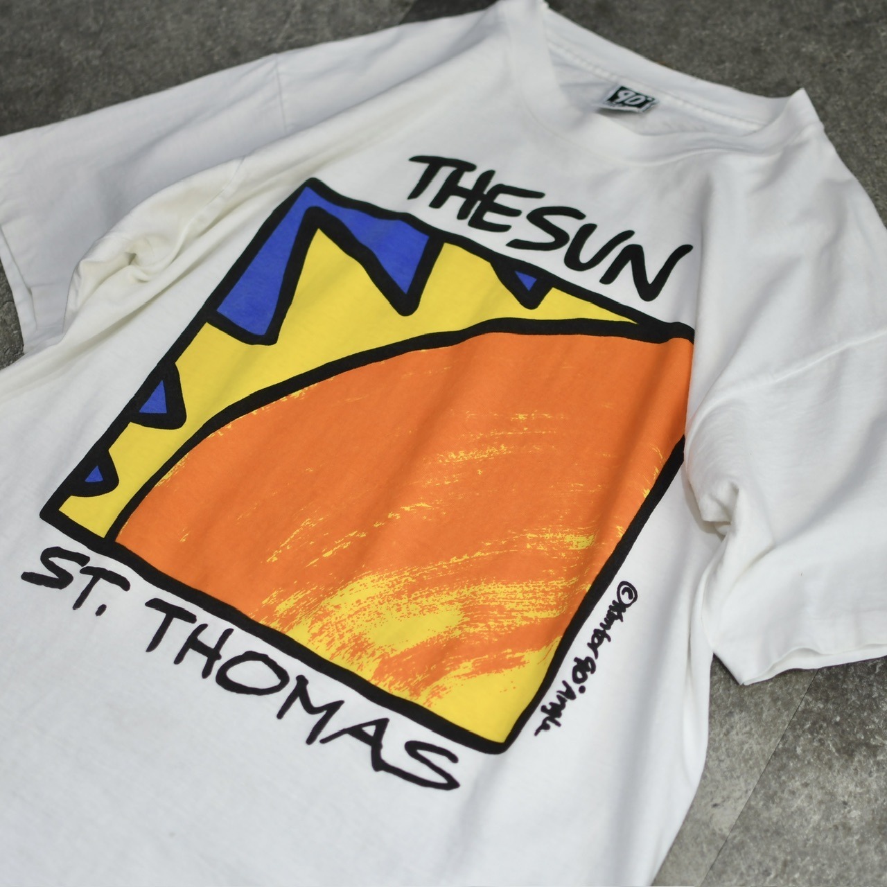 90's THE SUN ST THOMAS souvenir print tee