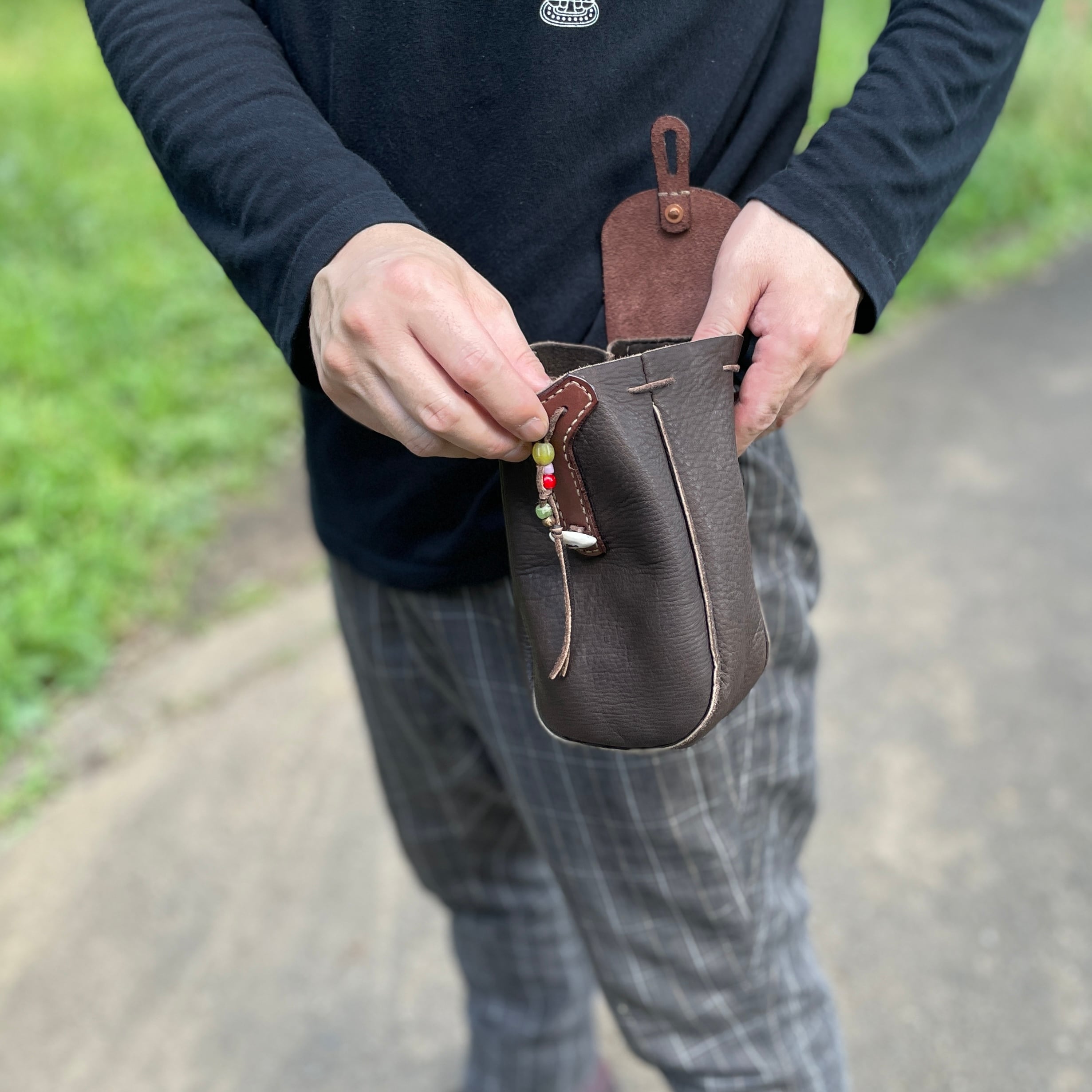 鹿革ベルトポーチ 刻印サービス付［全3色］Deerskin Belt Pouch［3
