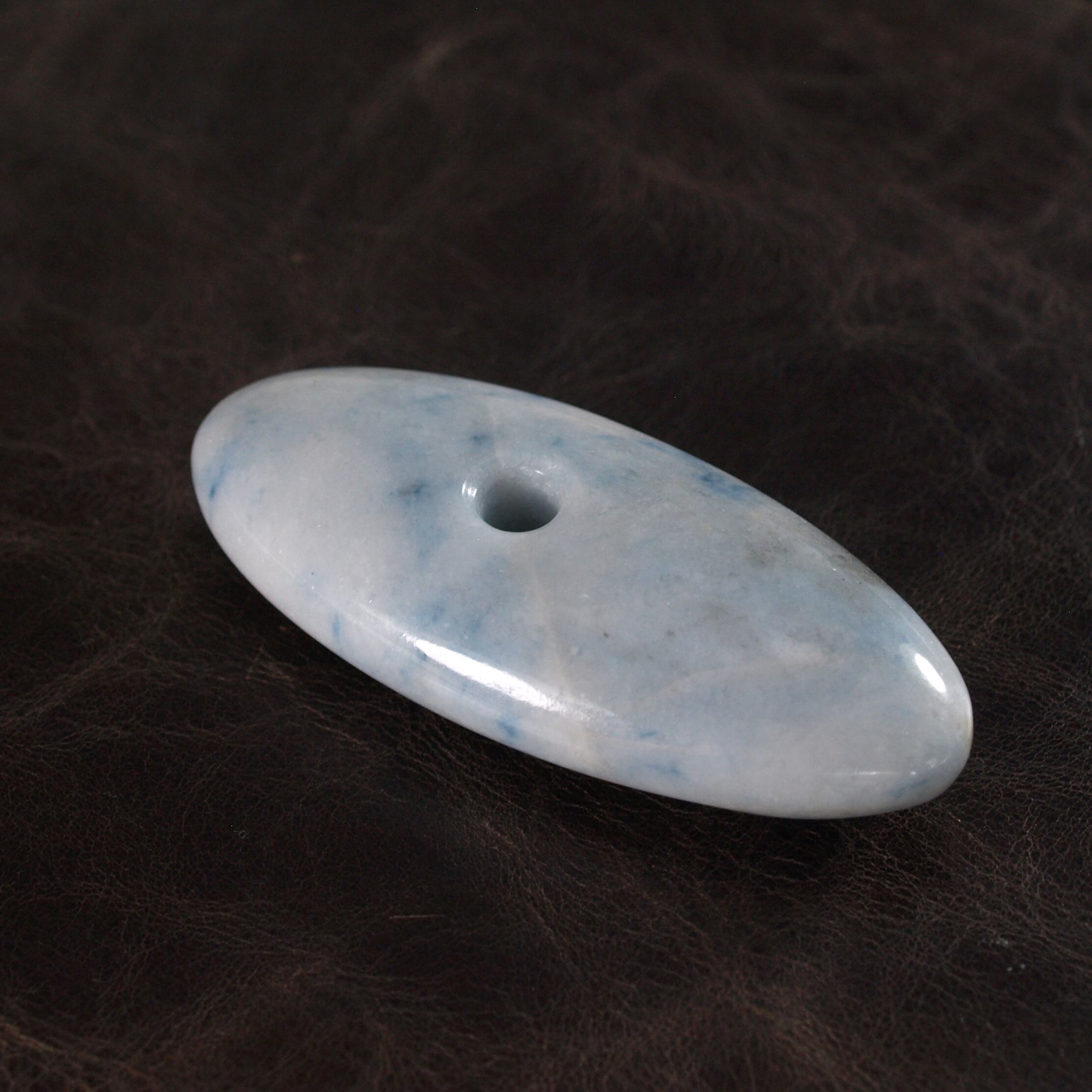 糸魚川翡翠 大珠 コン沢 青翡翠 55mm Blue jadeite Taishu | URUWA