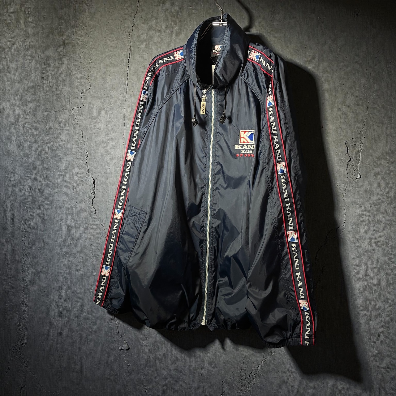 KARL KANI SPORT ナイロンジャケット ネイビー ドローコード カールカナイ