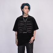 VINTAGE ストリート ロゴ刺繍骨 Tシャツ T1802