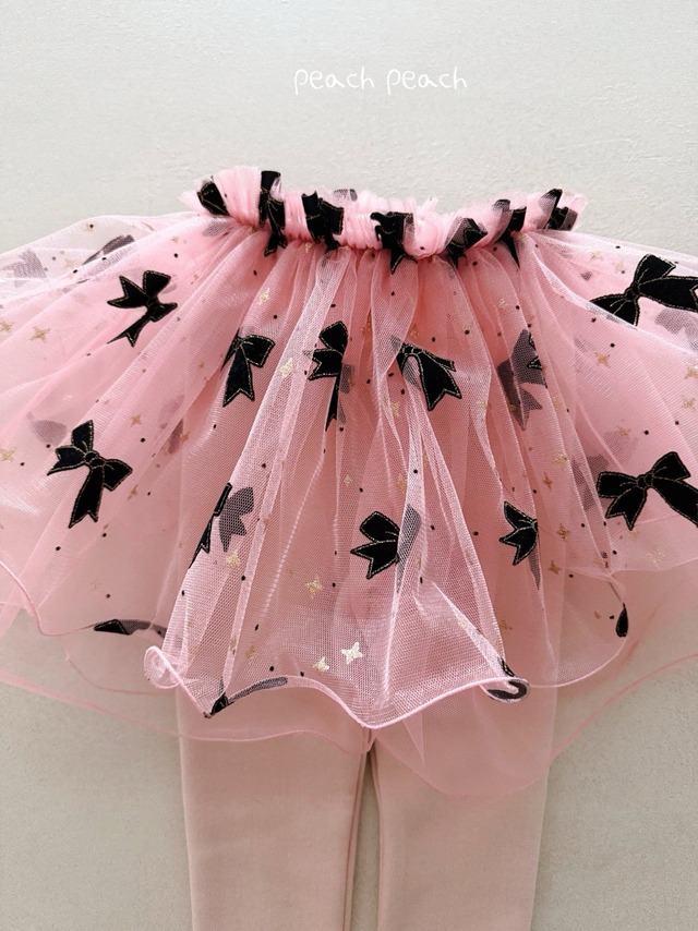 【取寄】peach peach|ribbon tutu skort|リボンチュチュスカートパンツ|XS-XXL|kids&jr|25 winter