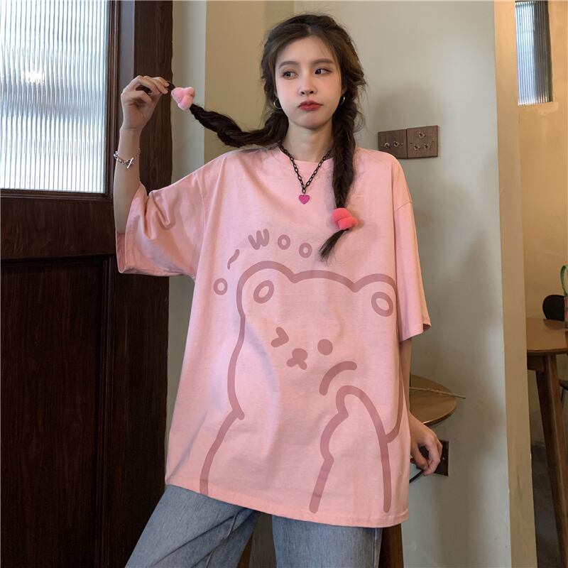 ルーズカジュアルトップス Tシャツ レディースサマー薄手 大きめサイズ 夏物 1号婦人93332387043