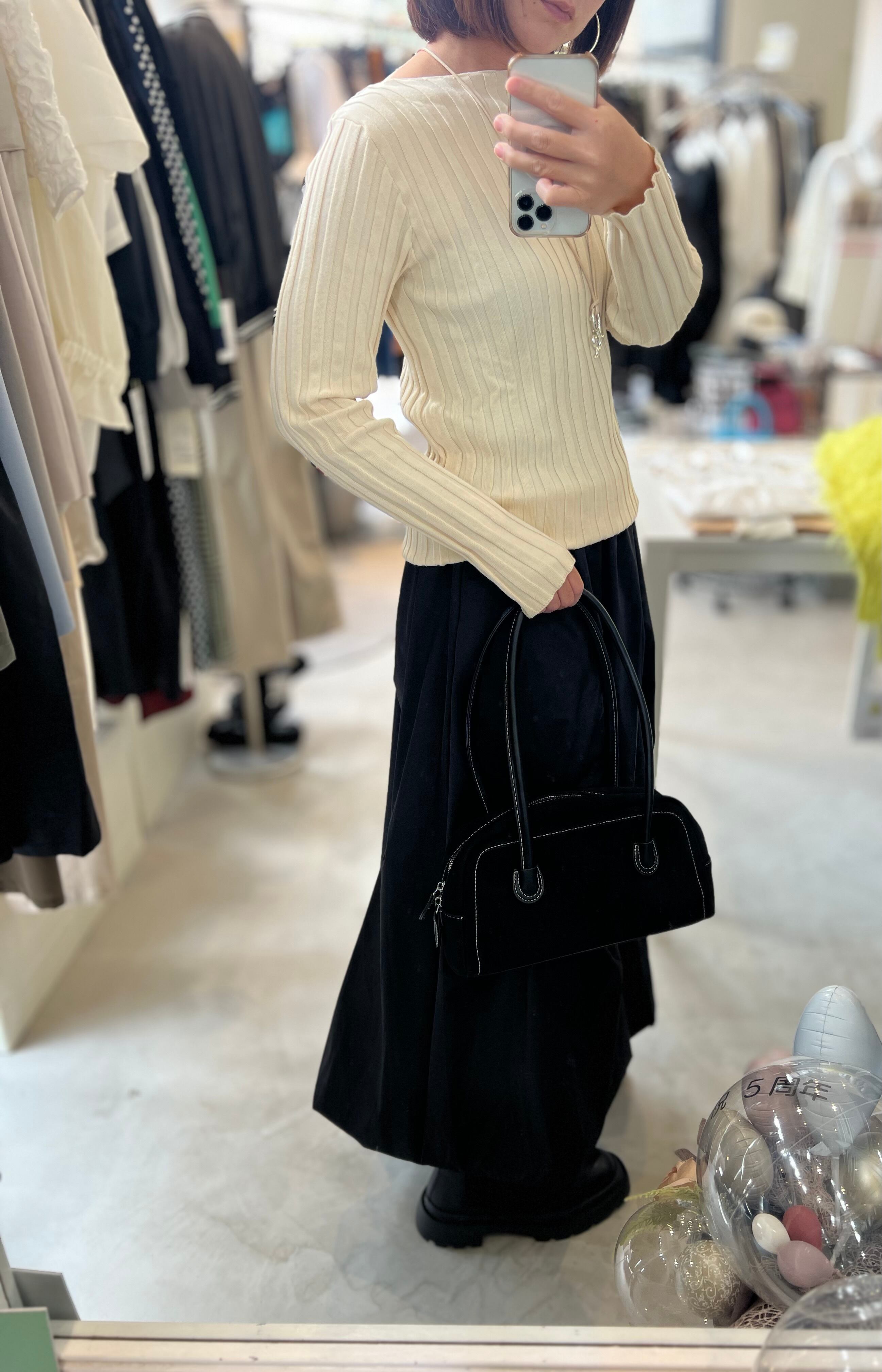 【 SELECT】ワイドリブボートネックプルオーバー 19-0444