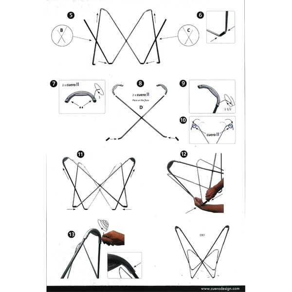 BKF Chair バタフライチェア キャンバス ホワイト カバーのみ［ cuero