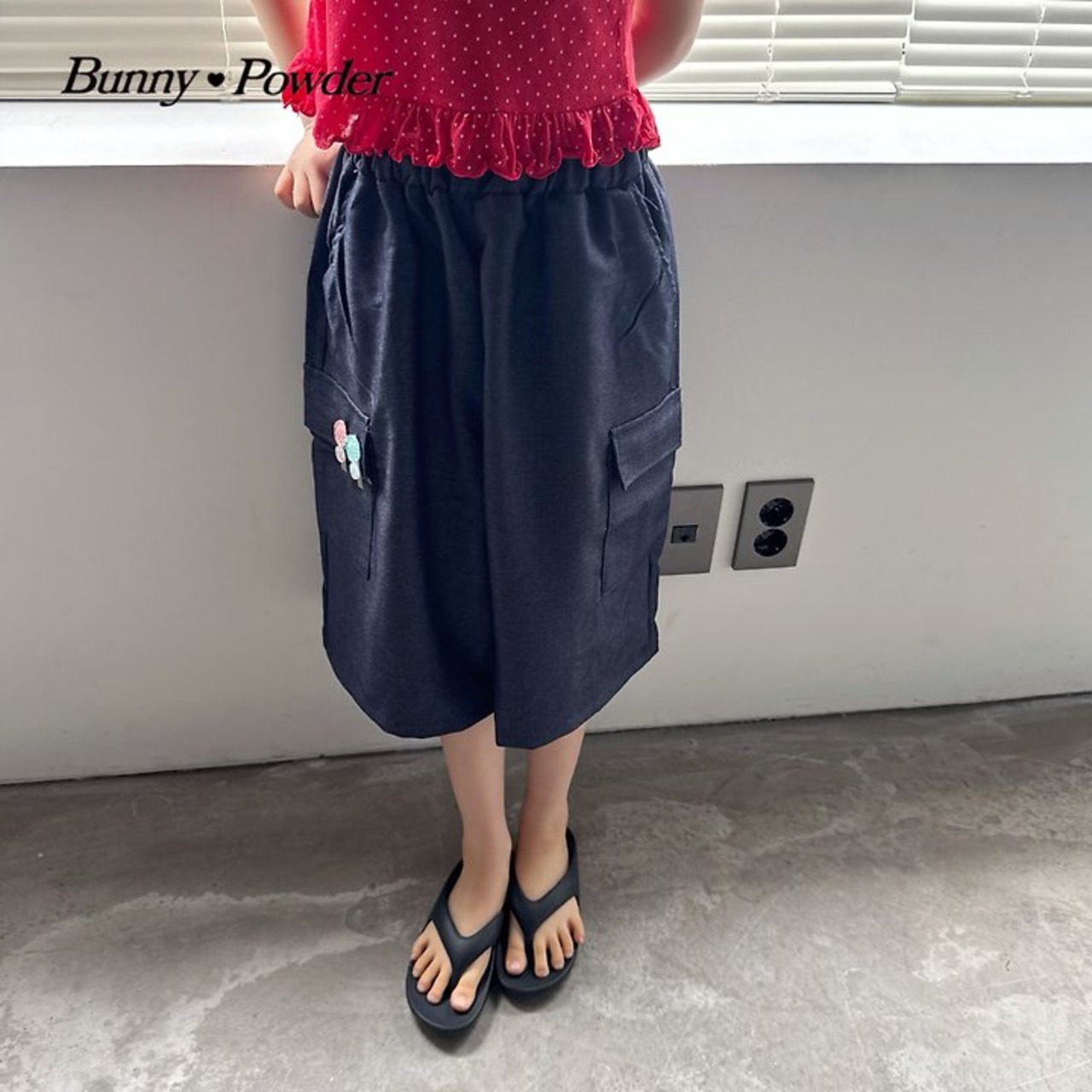 [Bunny Powder] Feature) Denim Cargo Bermuda Pants (2XL/3XL/4XL) / [버니파우더] 기획)데님카고버뮤다팬츠 (2XL/3XL/4XL)