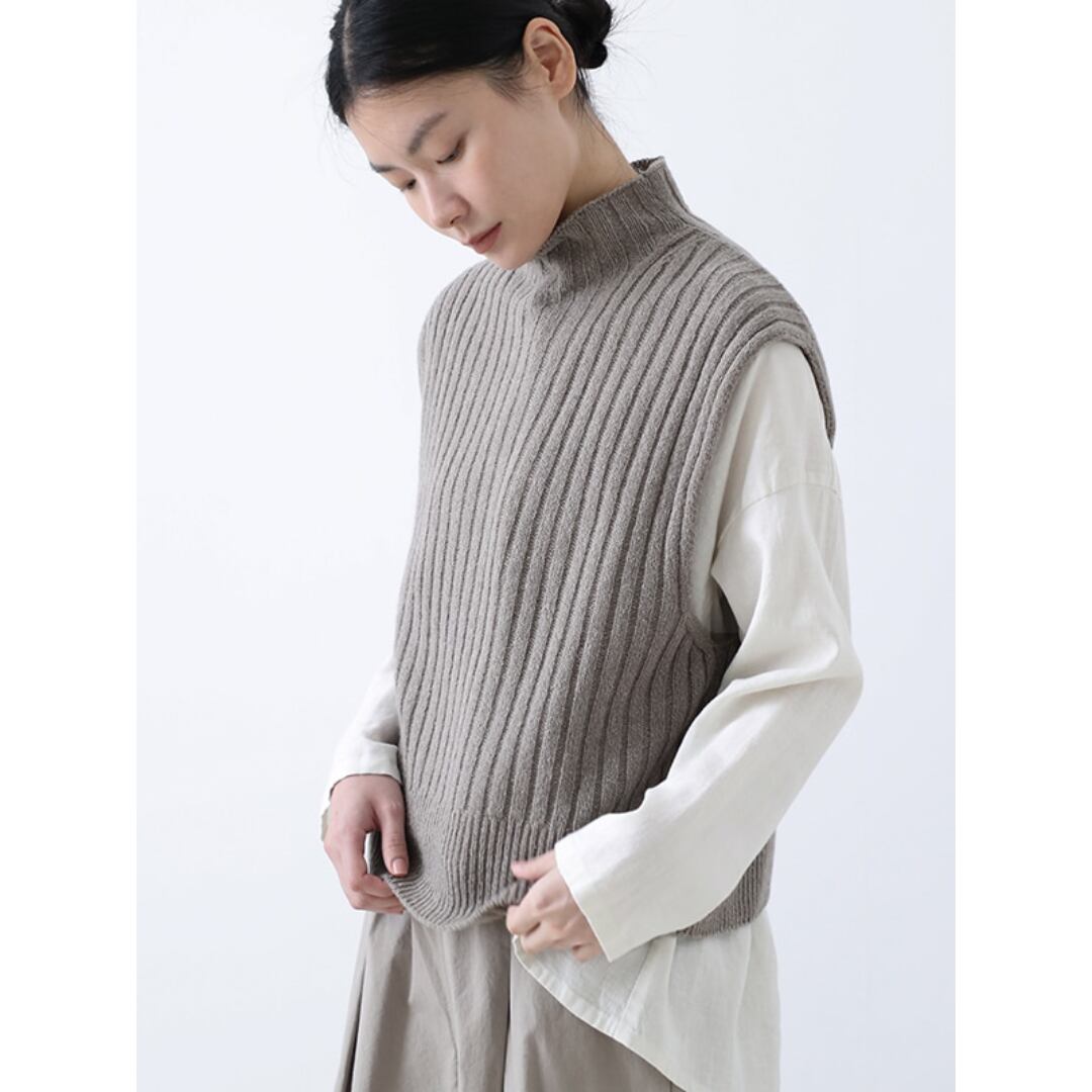 専用 evam eva ウール ベスト ローブ カーディガン ジレ evam eva boa