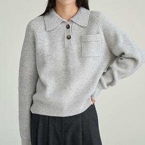 Half button polo knit S426