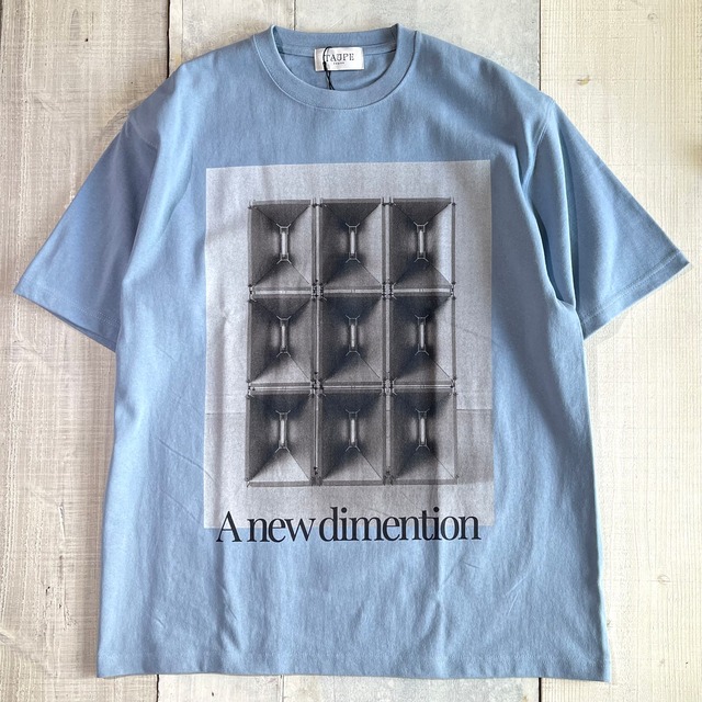 TAUPE / printed  tee / sax blue