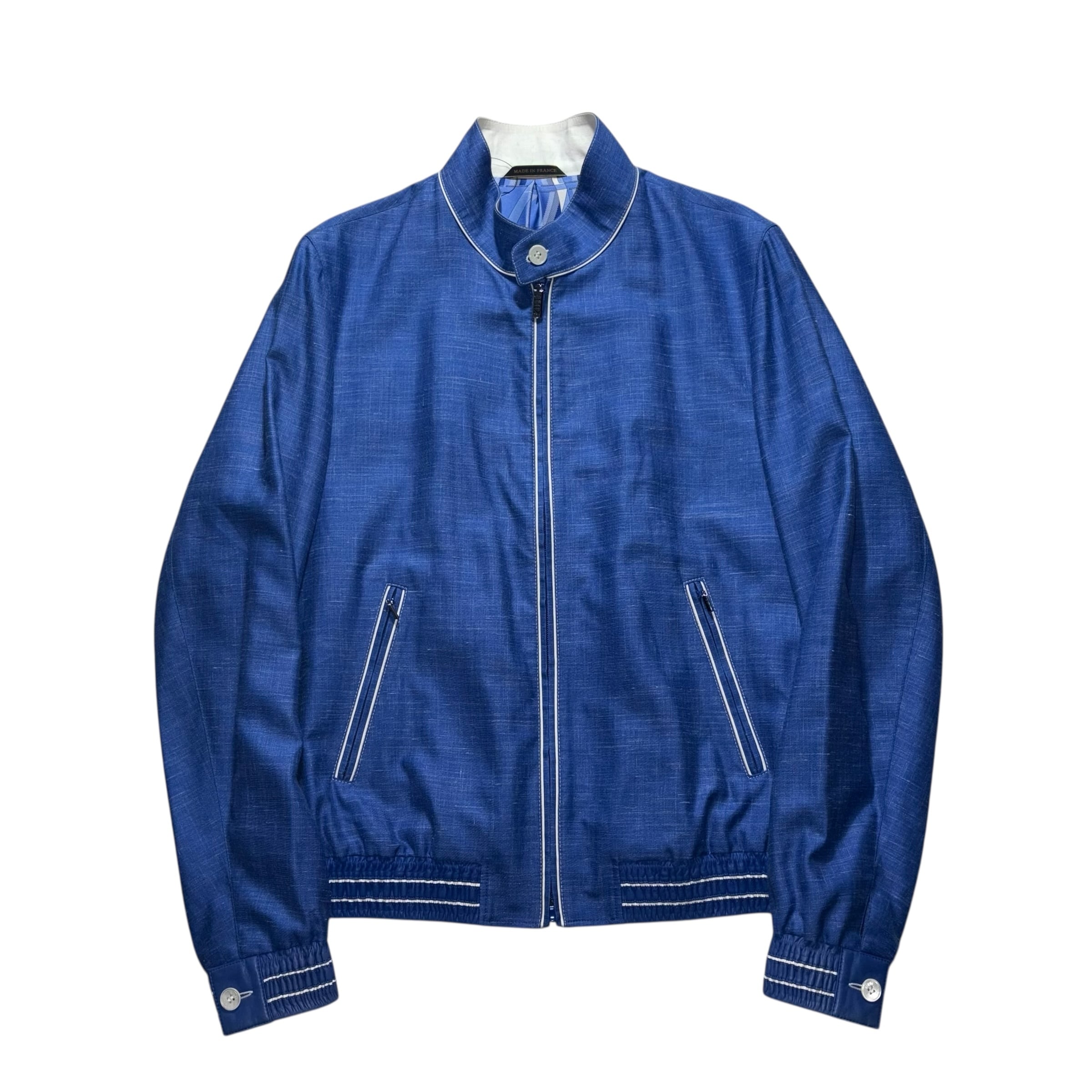 世界最高峰✨Zilli ジャケット 総カシミヤ レザー 切替 裏地総柄 XL相当 ZILLI leather switching cashmere silk drizzler jacket | NOIR ONLINE