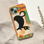 iPhoneケース 黒猫 トロンボーン 音楽｜金管楽器 北欧レトロ CAT075