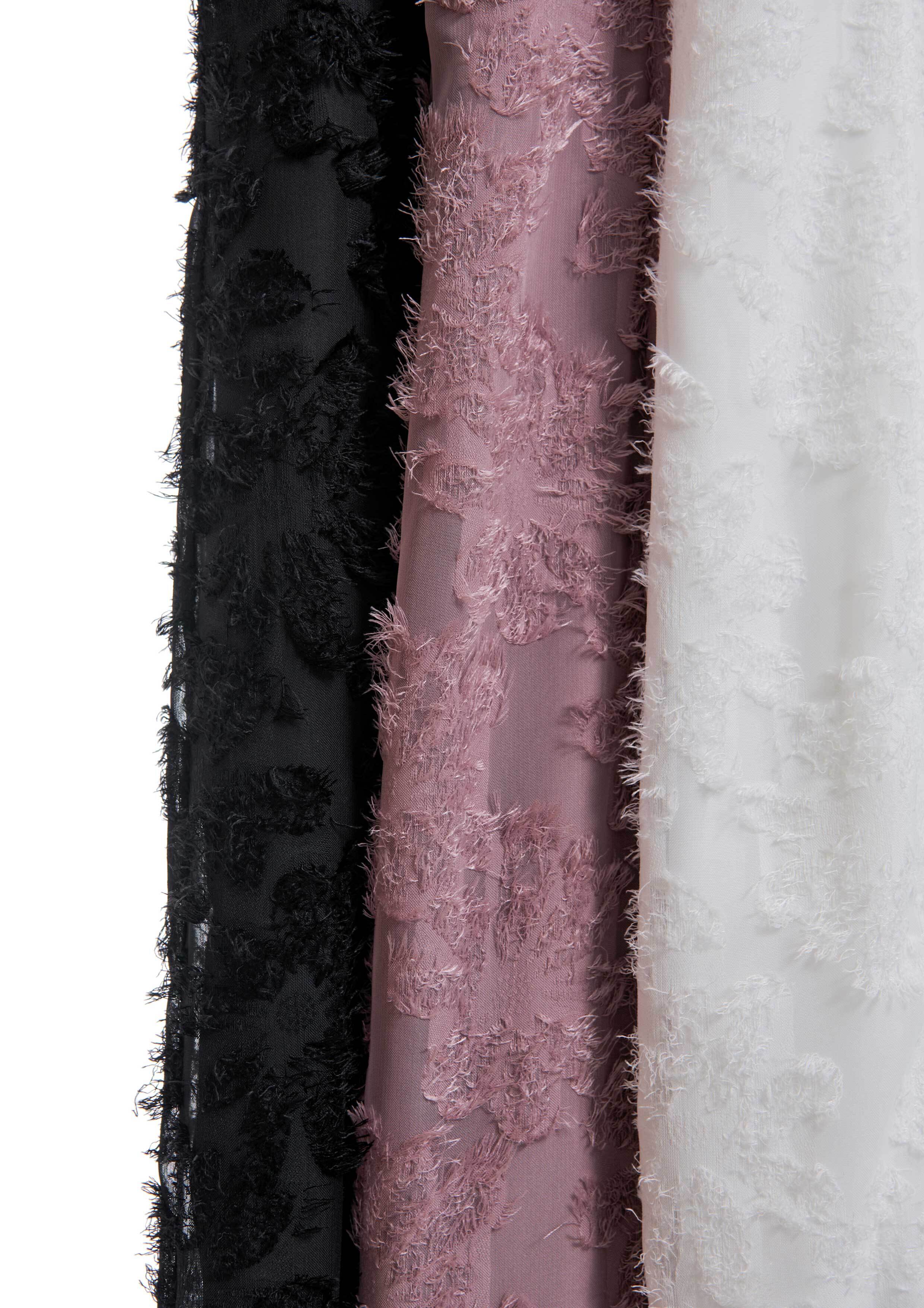 Sheer Shirt × Fringe Jacquard Dress | Crayme, 