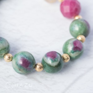 天眼模様／夢で見た神秘の森［ルビーインフックサイト・インゾイサイト／ルビー／ルチル／水晶］