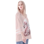 Women's Loose Chiffon Blouse with Puff Sleeves Real 4503