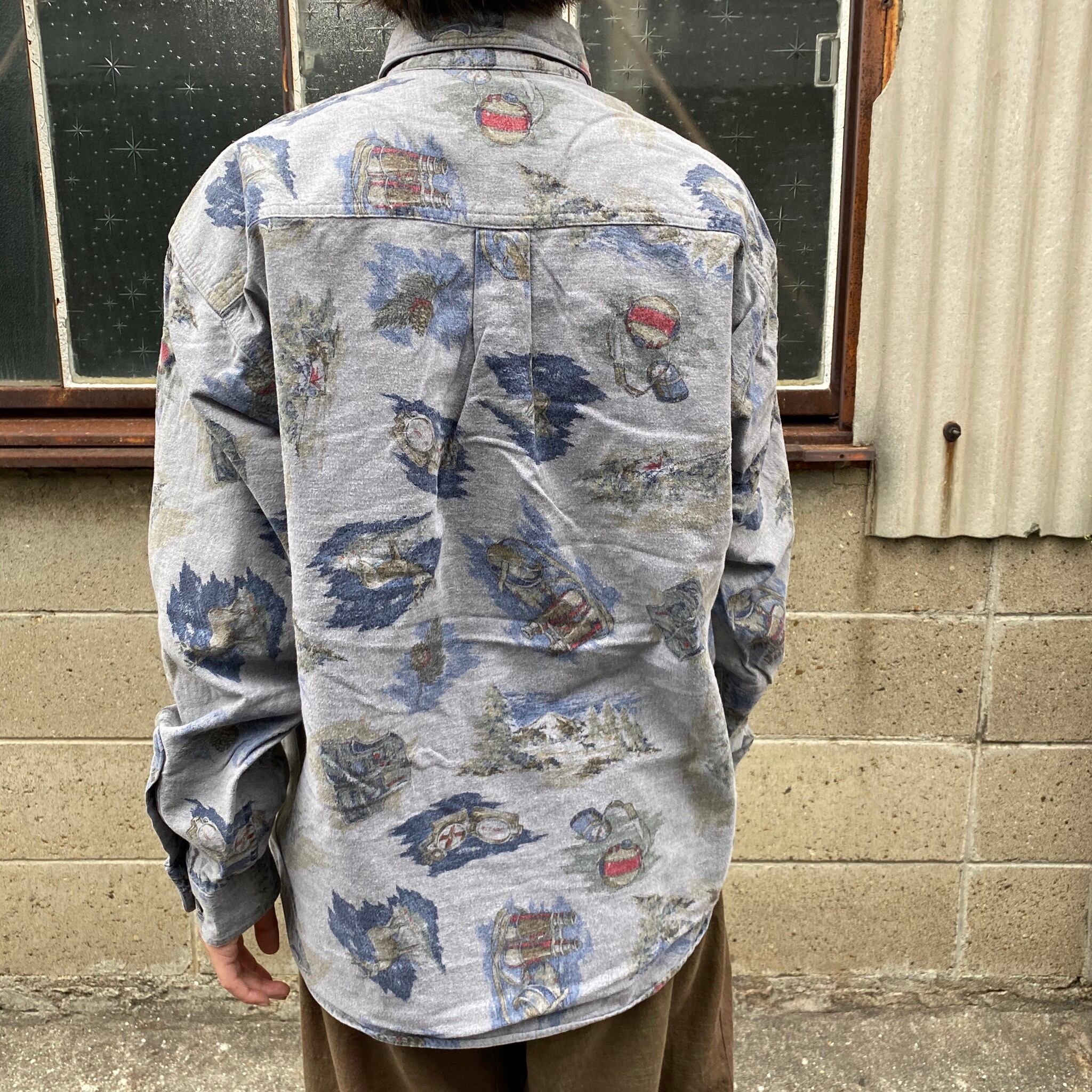 80〜90年代 80s 90s WOOLRICH ウールリッチ 総柄シャツ ライト ...