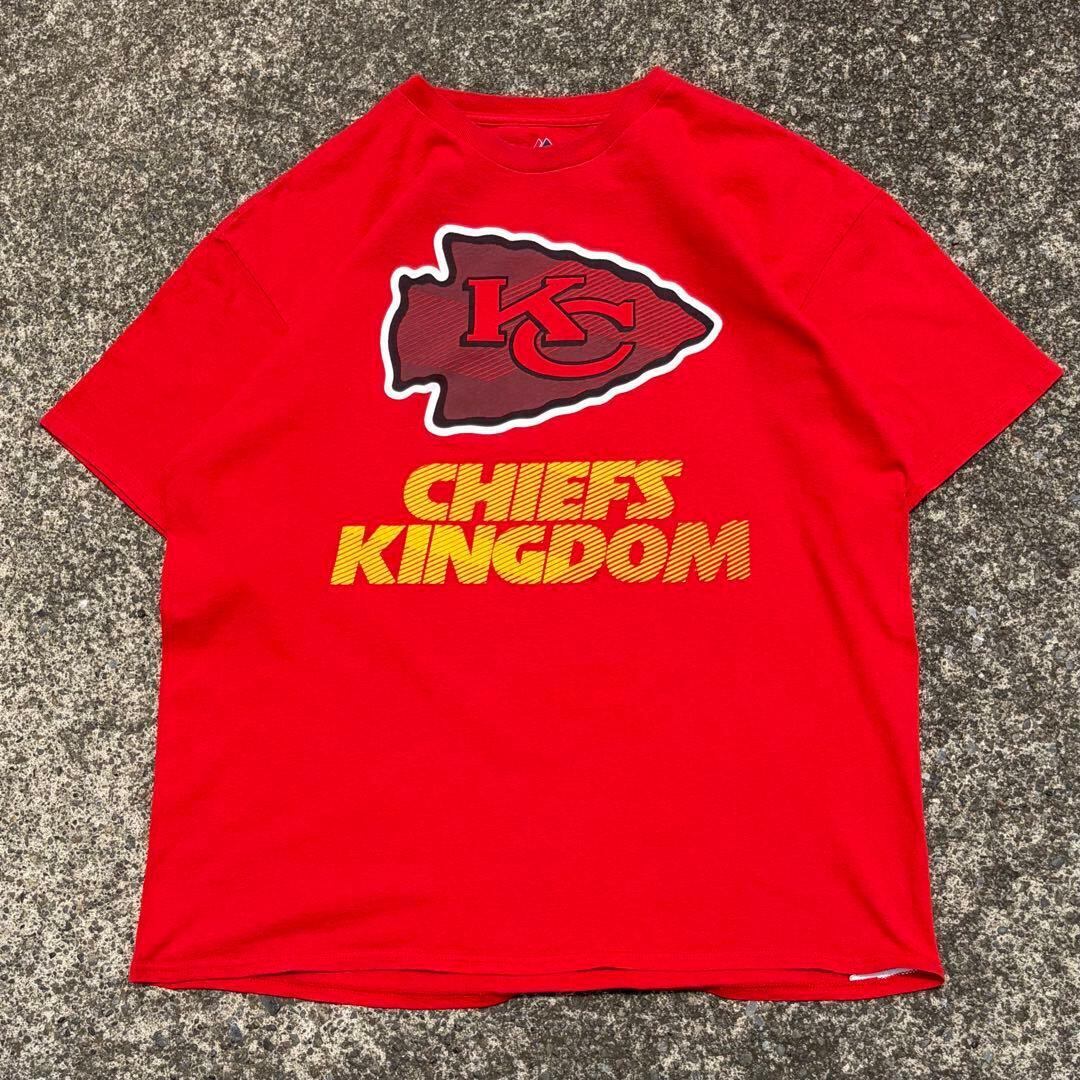 【XLサイズ】Majestic × NFL "CHIEFS KINGDOM" 古着 Tシャツ