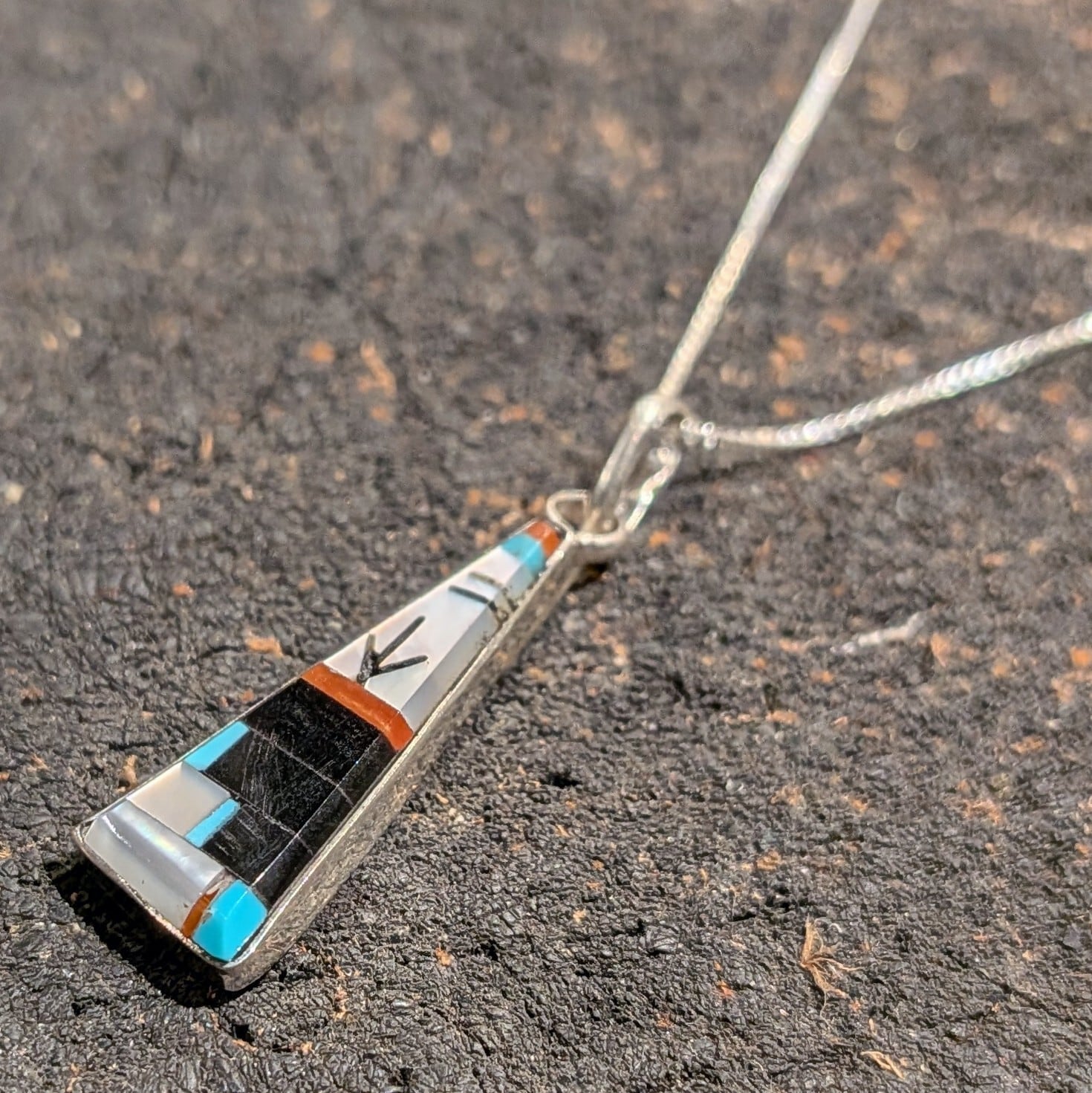 Zuni Inlay Work Top Necklace / 9800yen / Silver925 / インディアン