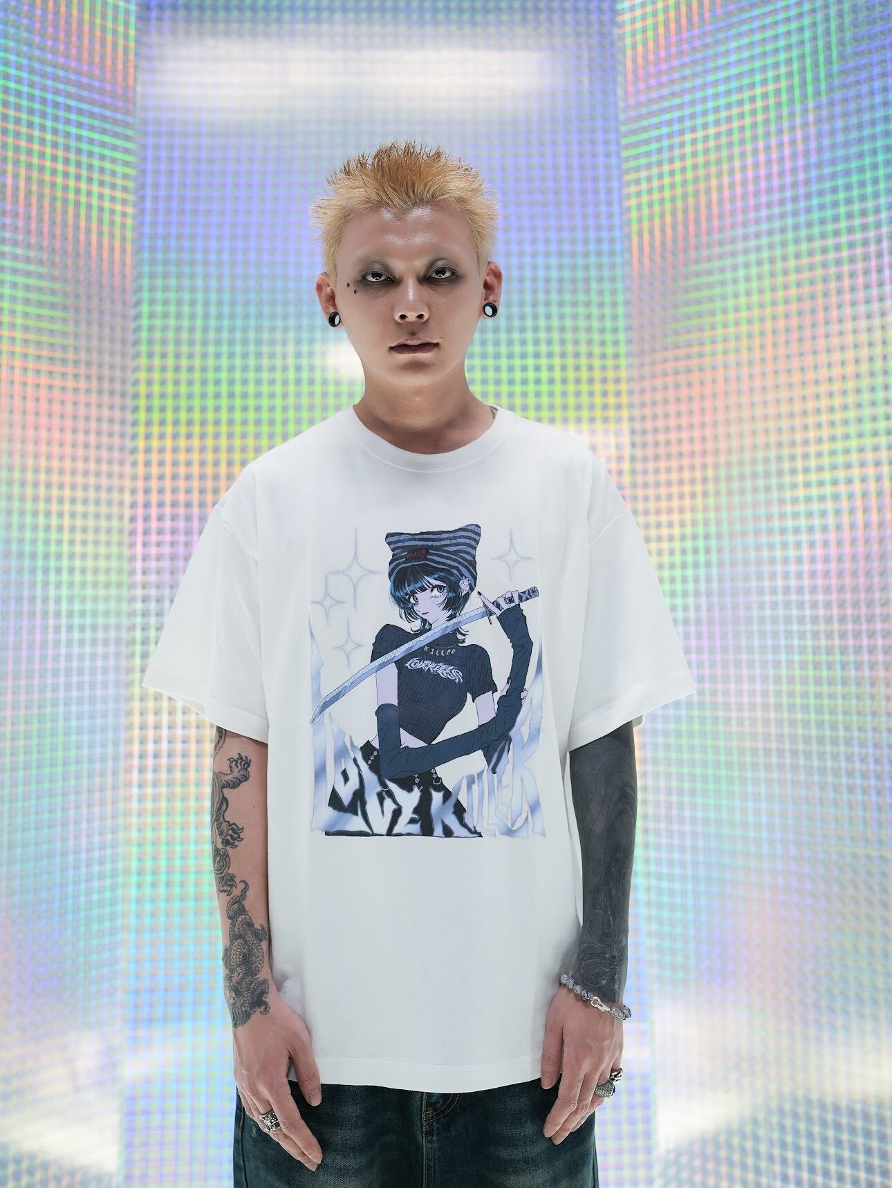 【LOVE KILLER 】Killer cat Graffiti Logo T-shirt