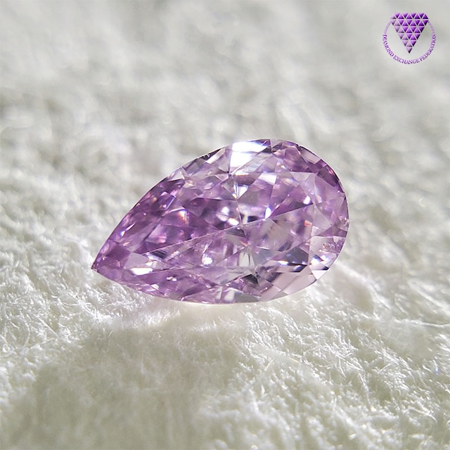 0.133 ct Fancy Intense Pinkish Purple SI2 CGL 天然 パープル ダイヤモンド  ルース  ペアシェイプ