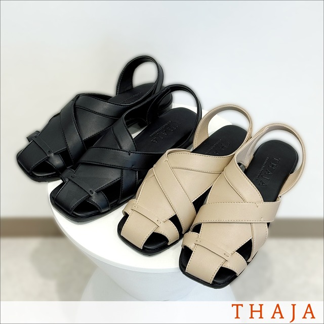 THAJA フィッシャーマンサンダル Gera (BLACK/SAND)